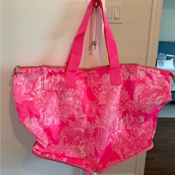 Lilly Pulitzer Pink Tropical Printed Tote Pouch - Picture 3 of 3